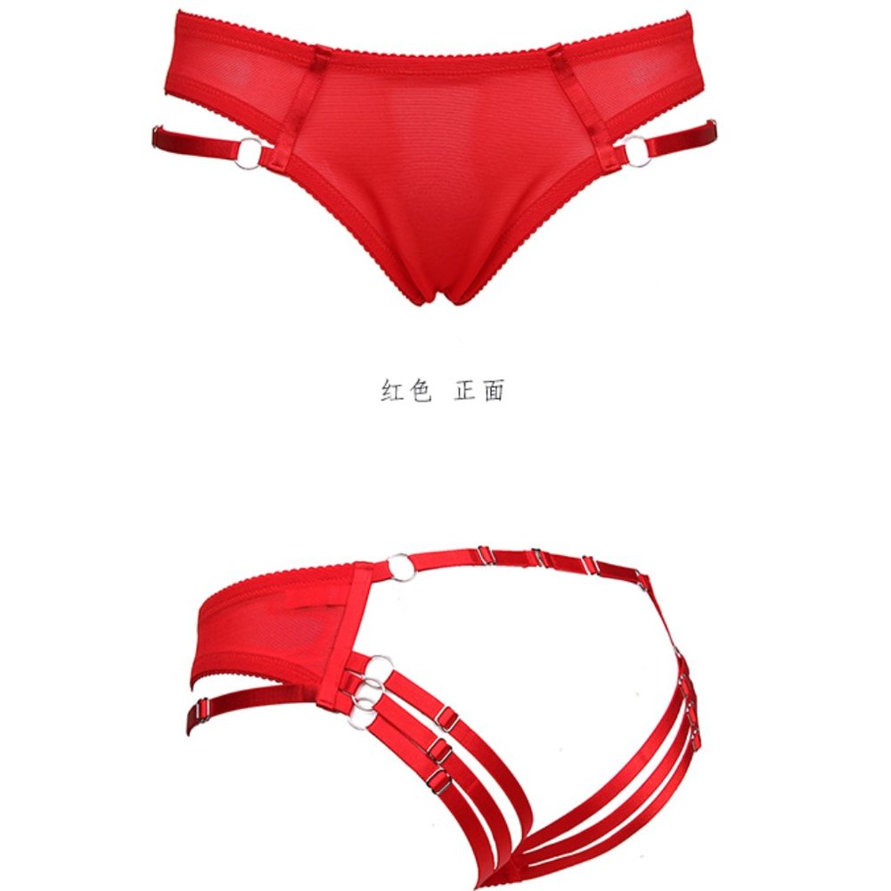 Bordelle style red bandage ouvert briefs